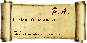 Pikker Alexandra névjegykártya